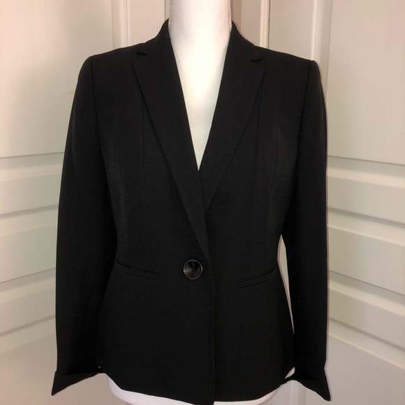 Kasper 1-button Black crepe blazer, 4P - Picture 3 of 5